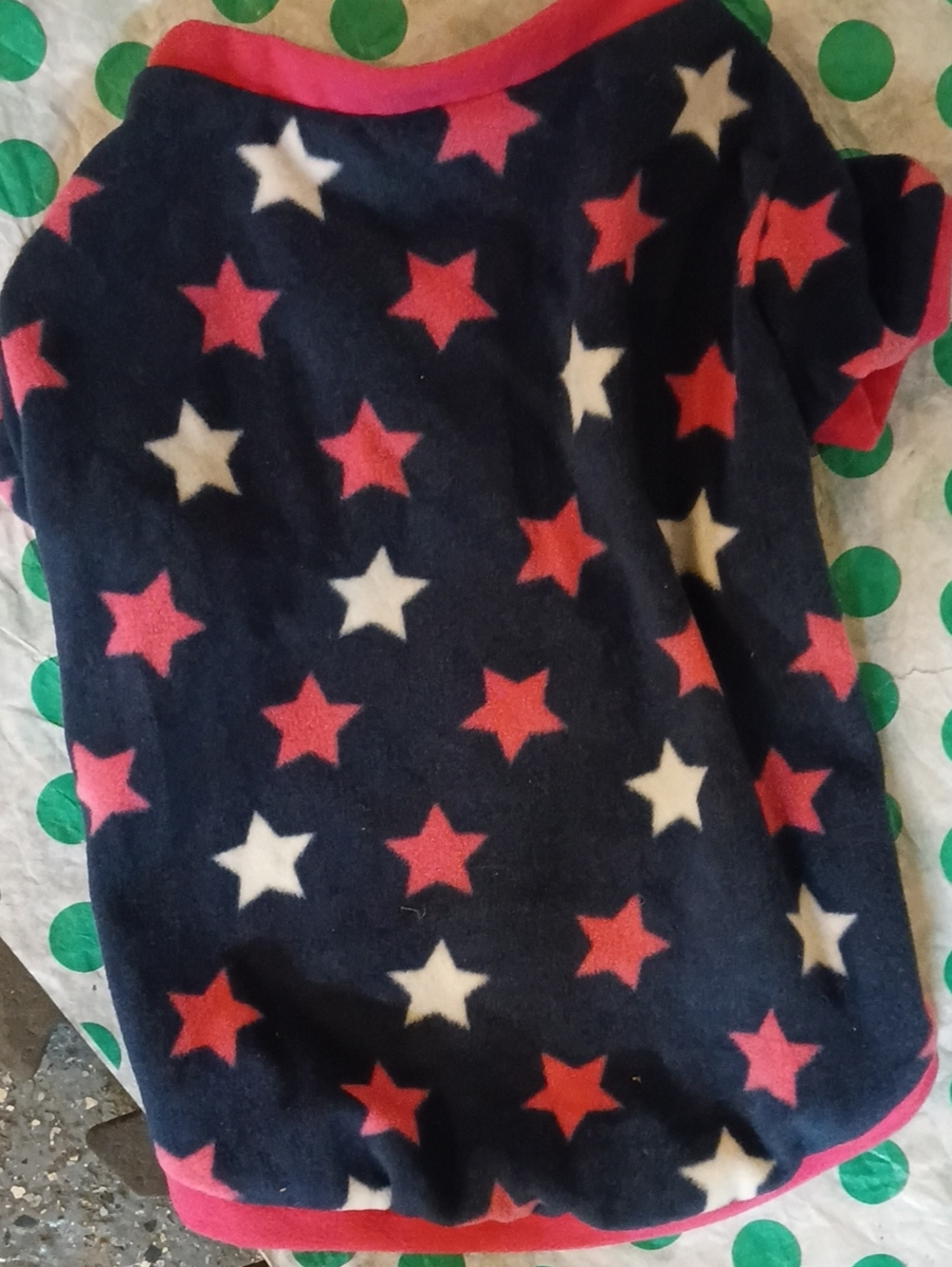 Med Pet Star-Print Fleece Jacket - Navy, Pink & White